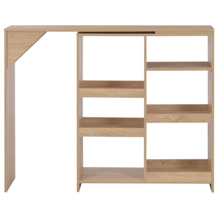 Table de bar avec tablette amovible Chêne 138x39x110 cm – Image 2