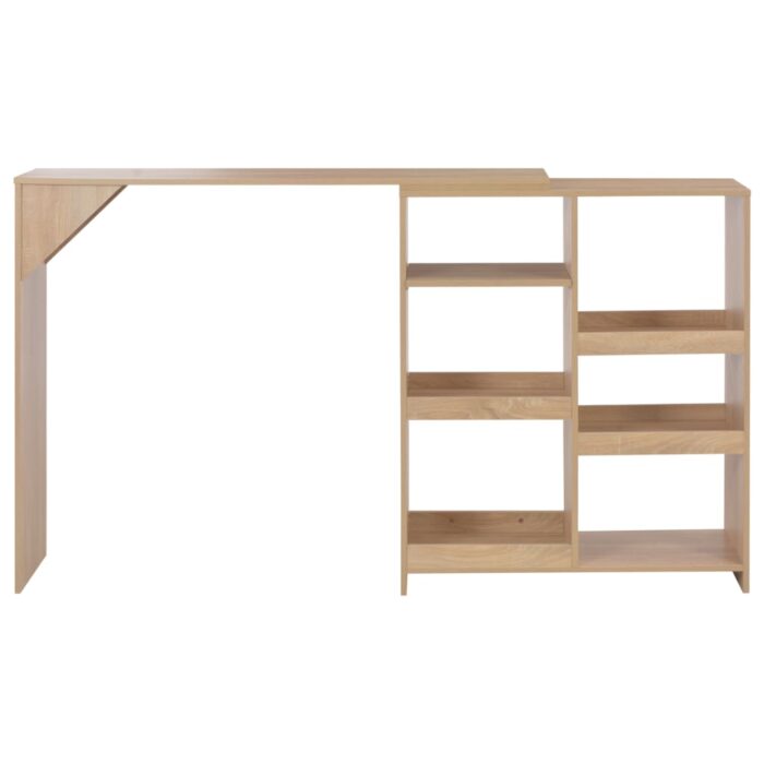 Table de bar avec tablette amovible Chêne 138x39x110 cm – Image 3