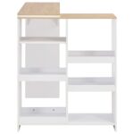 Table de bar avec tablette amovible Blanc 138x39x110 cm – Image 4