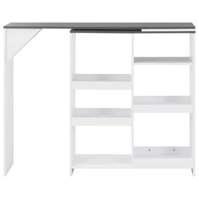 Table de bar avec tablette amovible Blanc 138x39x110 cm – Image 2
