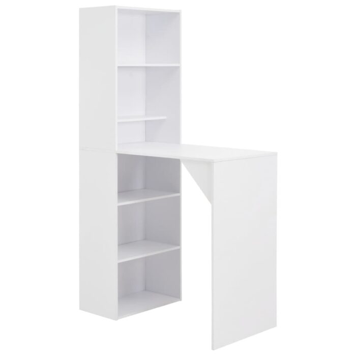 Table de bar avec armoire Blanc 115x59x200 cm – Image 1