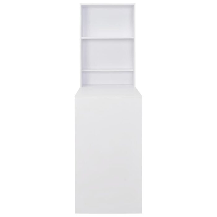 Table de bar avec armoire Blanc 115x59x200 cm – Image 3