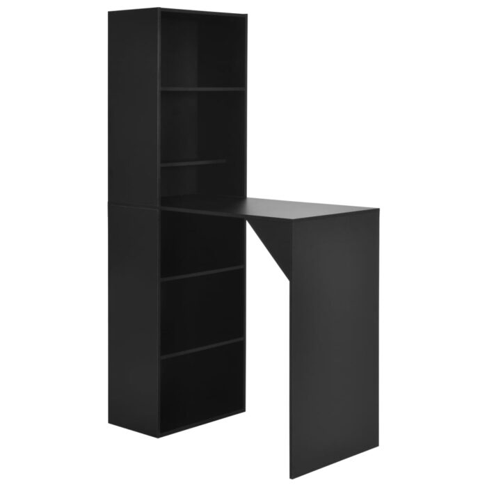 Table de bar avec armoire Noir 115x59x200 cm – Image 1