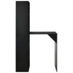 Table de bar avec armoire Noir 115x59x200 cm – Image 3