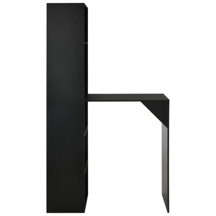 Table de bar avec armoire Noir 115x59x200 cm – Image 3