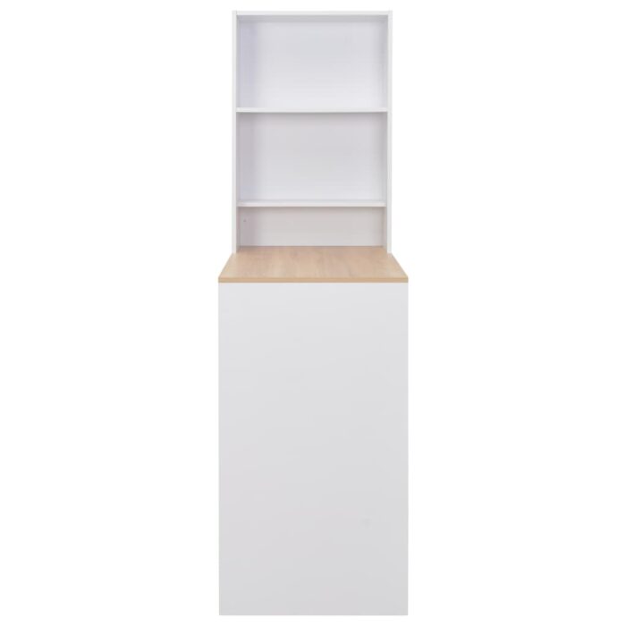 Table de bar avec armoire Blanc 115x59x200 cm – Image 3