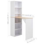 Table de bar avec armoire Blanc 115x59x200 cm – Image 5