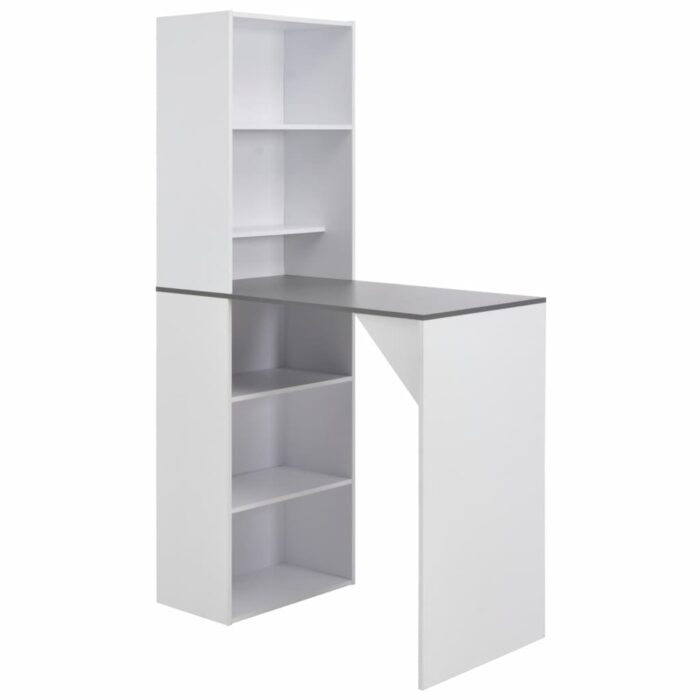 Table de bar avec armoire Blanc 115x59x200 cm – Image 1
