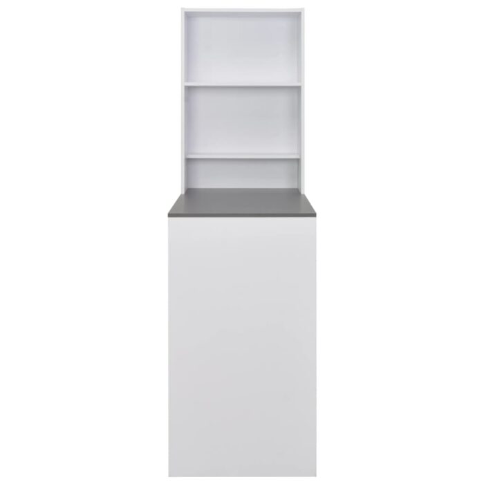 Table de bar avec armoire Blanc 115x59x200 cm – Image 4