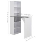 Table de bar avec armoire Blanc 115x59x200 cm – Image 5