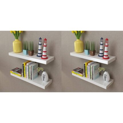 Étagères murales 4 pcs Blanc 60 cm