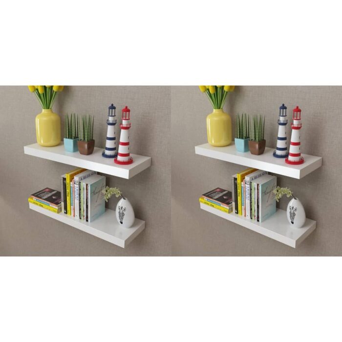 Étagères murales 4 pcs Blanc 60 cm – Image 1