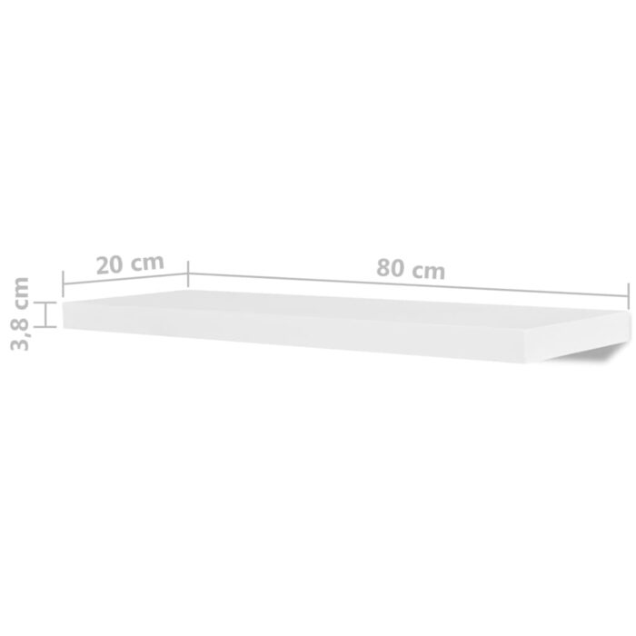 Étagères murales 4 pcs Blanc 80 cm – Image 3