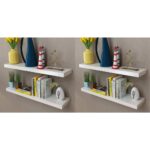 Étagères murales 4 pcs Blanc 80 cm