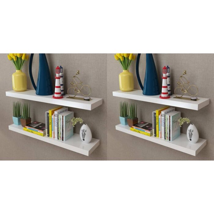 Étagères murales 4 pcs Blanc 80 cm – Image 1