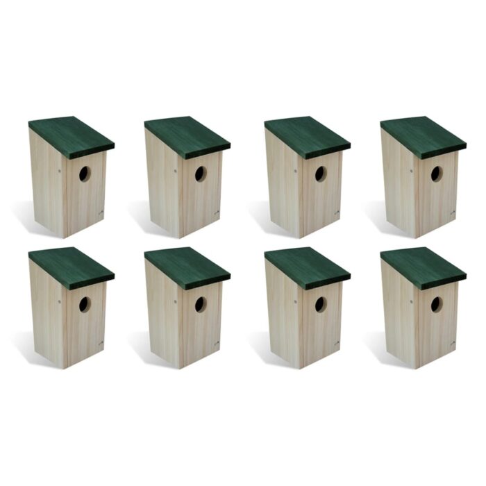 Nichoirs 8 pcs Bois 12x12x22 cm – Image 1