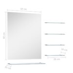 Miroir mural avec 5 étagères Argenté 50 x 60 cm – Image 4