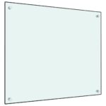 Dosseret de cuisine Blanc 70x60 cm Verre trempé