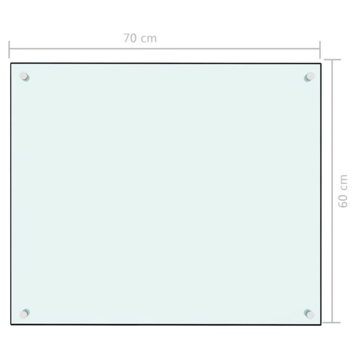 Dosseret de cuisine Blanc 70x60 cm Verre trempé – Image 5