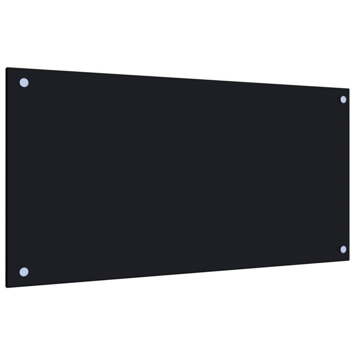 Dosseret de cuisine Noir 80x40 cm Verre trempé – Image 1