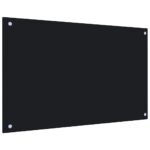 Dosseret de cuisine Noir 80x50 cm Verre trempé