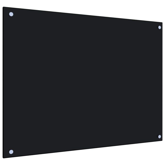 Dosseret de cuisine Noir 80x60 cm Verre trempé – Image 1