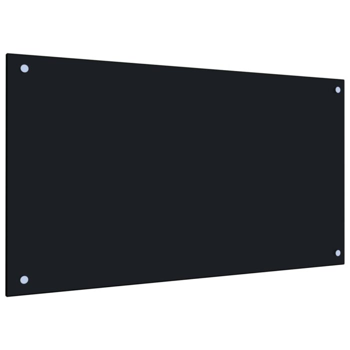 Dosseret de cuisine Noir 90x50 cm Verre trempé – Image 1