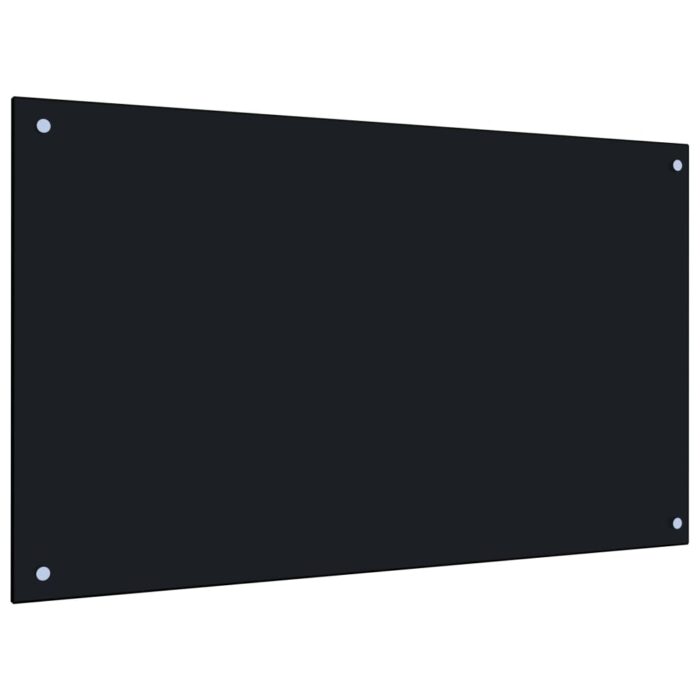 Dosseret de cuisine Noir 100x60 cm Verre trempé – Image 1