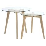 Ensemble de tables d'appoint 2 pcs Verre trempé