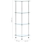 Étagère 4 niveaux Transparent 30x30x100 cm Verre trempé – Image 5