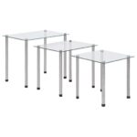 Tables gigognes 3 pcs Transparent Verre trempé