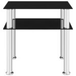 Table d'appoint Noir 45x50x45 cm Verre trempé – Image 2