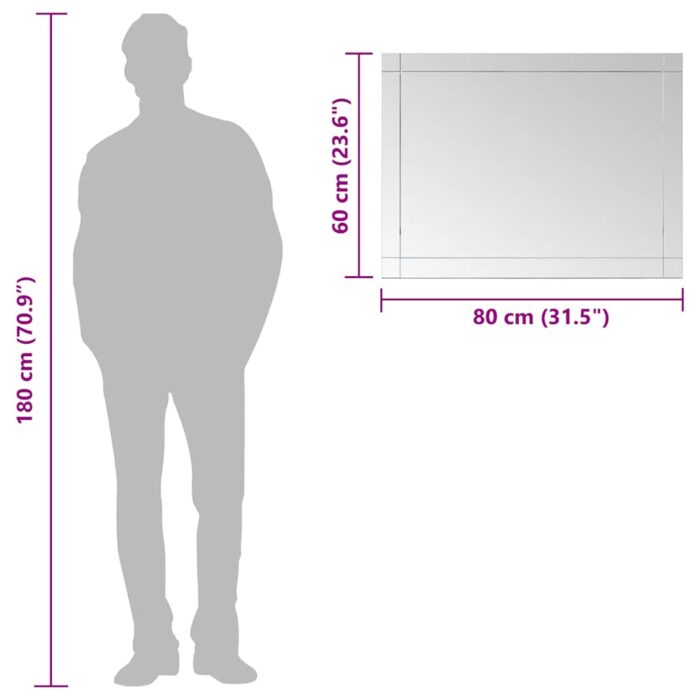 Miroir mural 80x60 cm Verre – Image 5