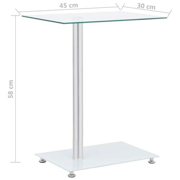 Table d'appoint en forme U Transparent 45x30x58 cm Verre trempé – Image 5