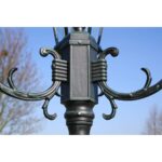 Lampadaire de jardin 3 bras 230 cm Vert foncé/Noir Aluminium – Image 3