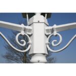 Lampadaire de jardin 3 bras 215 cm Blanc Aluminium – Image 3