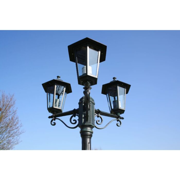 Lampadaire de jardin 3 bras 215 cm Vert foncé/Noir Aluminium – Image 2