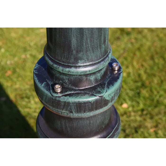 Lampadaire de jardin 2 bras 215 cm Vert foncé/Noir Aluminium – Image 4