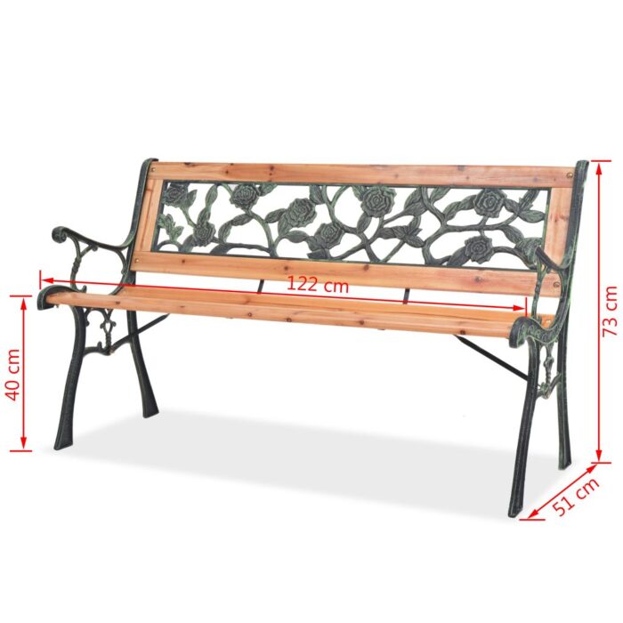 Banc de jardin 122 cm Bois – Image 6