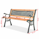 Banc de jardin 122 cm Bois – Image 6