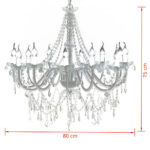 Lustre vénitien baroque 12 feux 1600 cristaux – Image 5