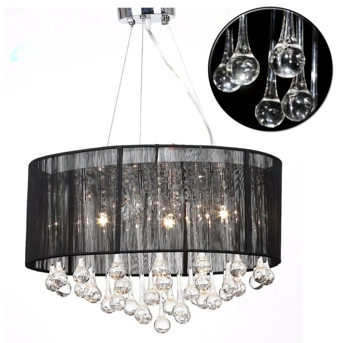 Lustre avec 85 cristaux Noir – Image 2