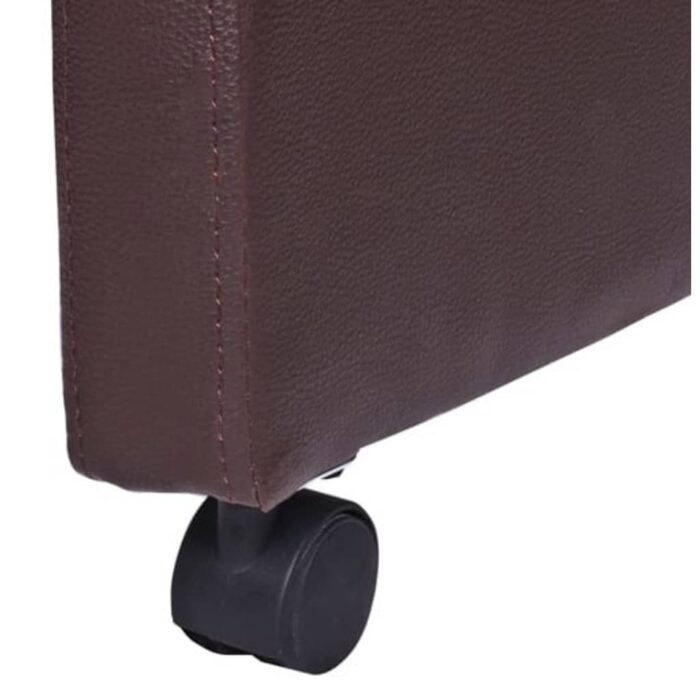 Chaises à manger lot de 2 marron similicuir – Image 4