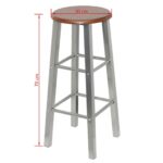 Tabouret de bar lot de 2 métal avec siège en MDF – Image 3
