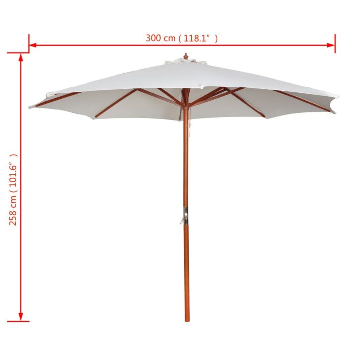 Parasol 300x258 cm Blanc sable – Image 6