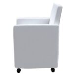Chaises à manger lot de 4 blanc similicuir – Image 3