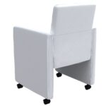 Chaises à manger lot de 4 blanc similicuir – Image 4