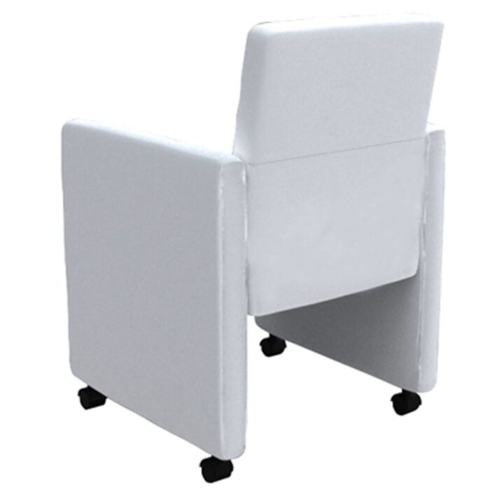 Chaises à manger lot de 4 blanc similicuir – Image 4