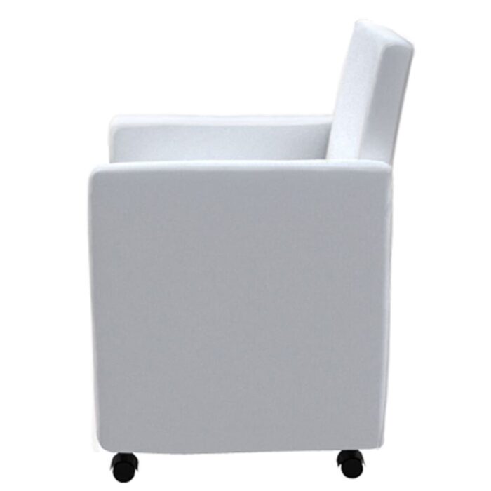 Chaises à manger lot de 6 blanc similicuir – Image 3