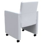 Chaises à manger lot de 6 blanc similicuir – Image 4